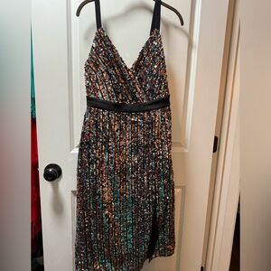 Soncy Sequin Midi Cocktail Party Dress 12/14 NWT